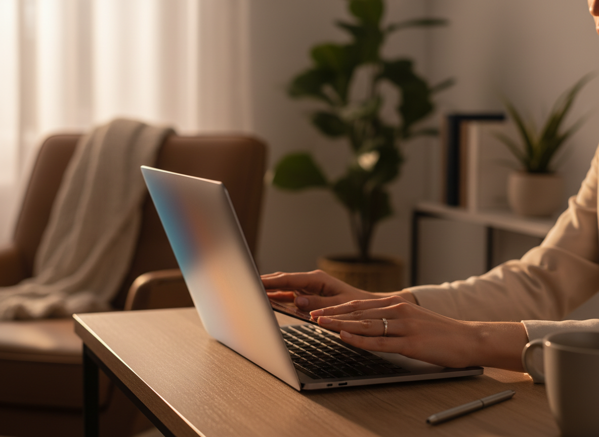 Ruke zatvaraju laptop na kraju radnog dana
